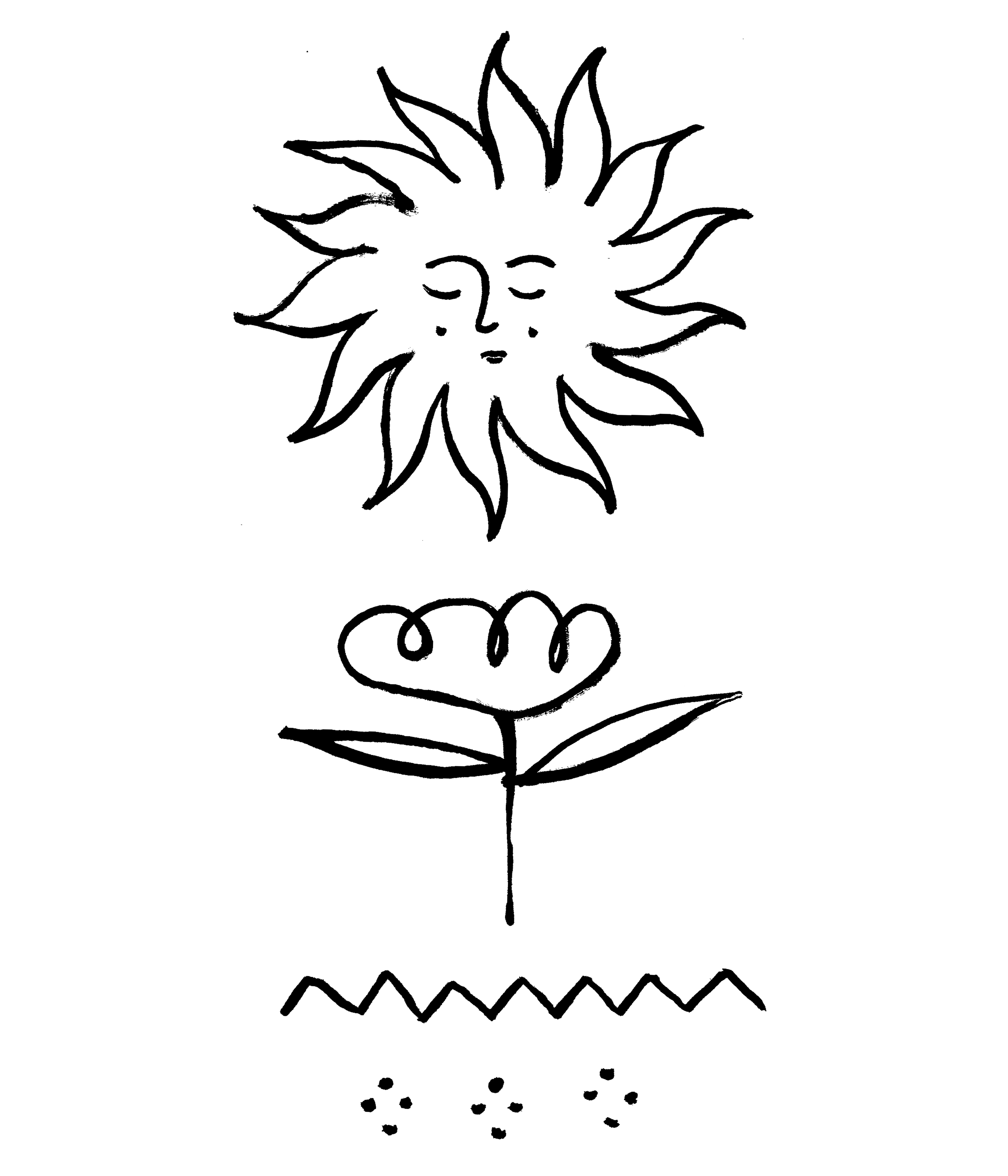 Sun, flower, and earth motif